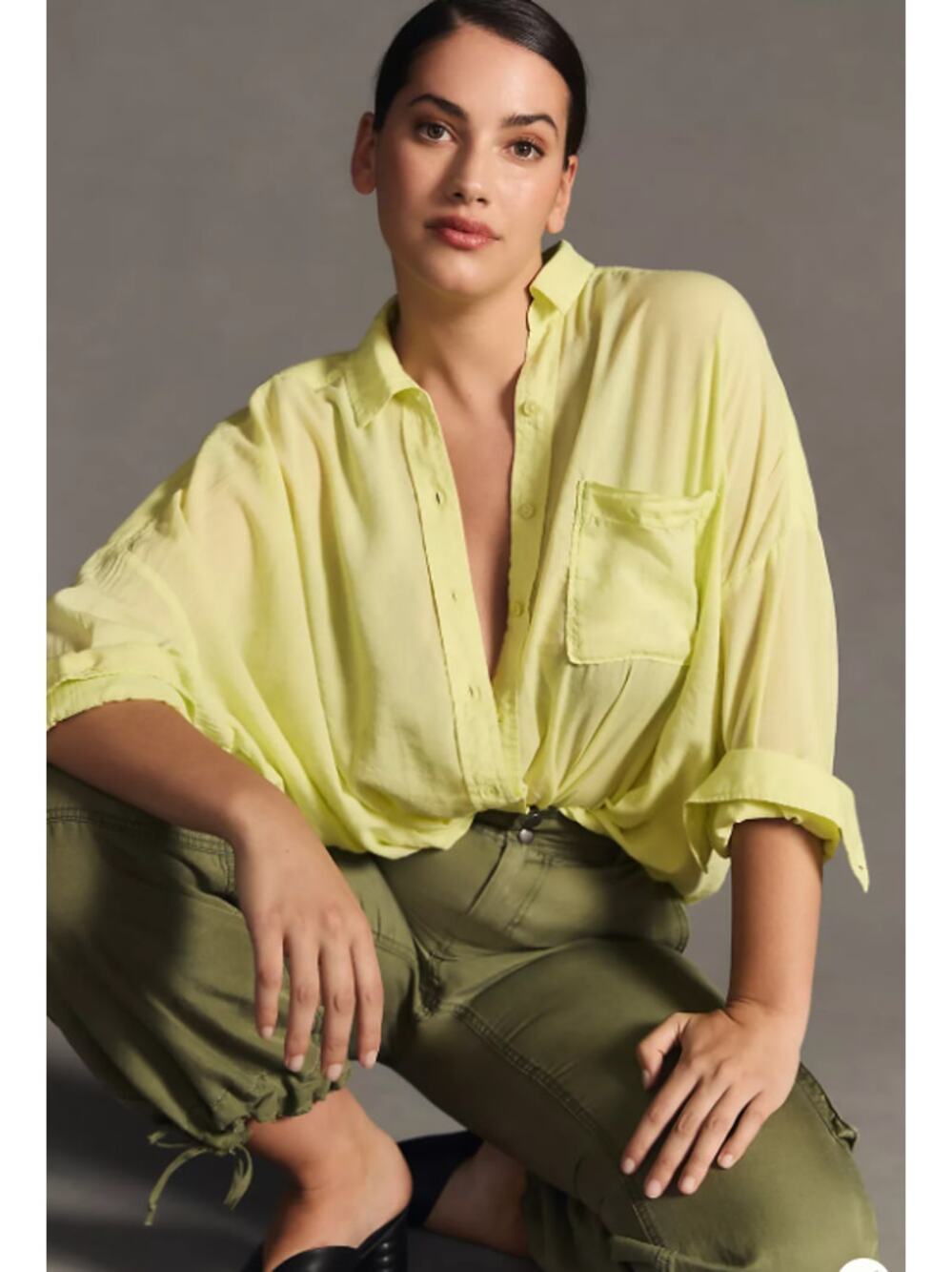 Anthropologie Pilcro Twist-Front Blouse